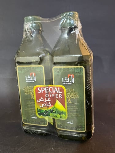 الباشا زيت زيتون متبقي مكرر 500مل +500مل