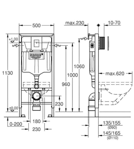 Grohe فخر الصناعة المانية سيفون مخفي كامل 3877200D