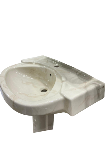 مغسلة خزف مرمر رخامي مع عامود | Marble Ceramic Sin...