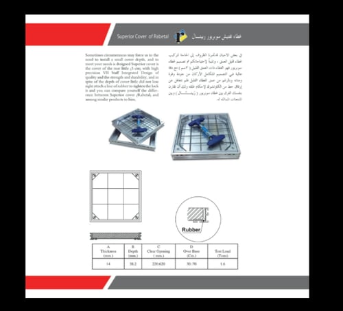 غطاء تفتيش الفتحات الارضية من ريبتال مقاس 120x120...