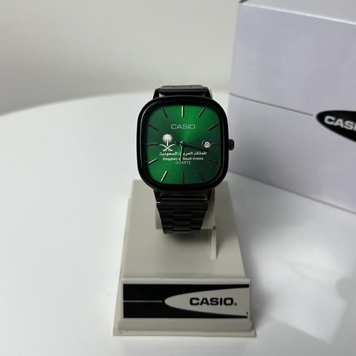 ساعة كاسيو شعار المملكة العربية السعودية - اخضر