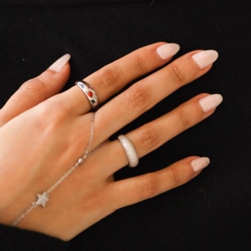 خاتم Shiny فضي