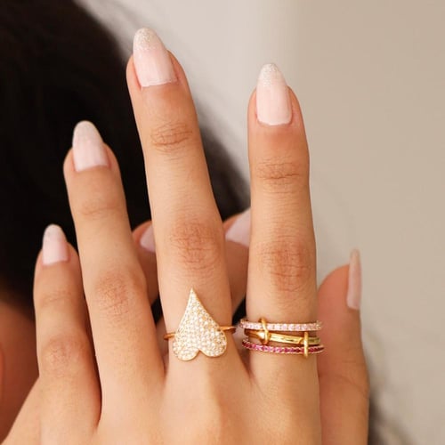 خاتم Infinite ذهبي وردي