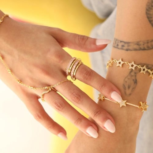 خاتم Infinite ذهبي وردي