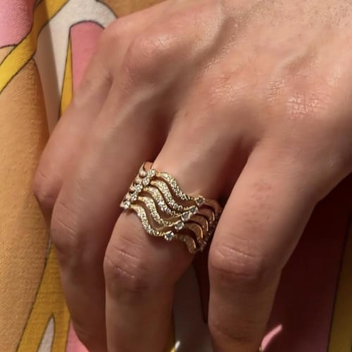 خاتم Wavy فضي