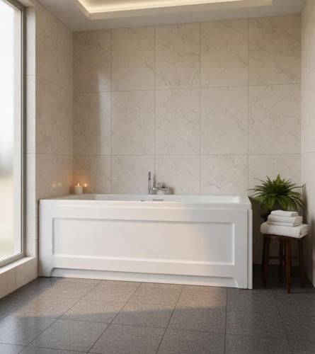 Rectangular bathtub above the tiles 180 × 80