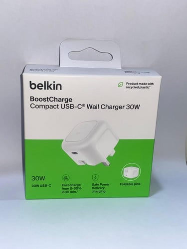 شاحن جداري مدمج Belkin BoostCharge USB-C بقدرة 30...