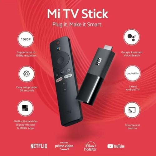 جهاز TV Stick بدقة hd من شاومي مع تحكم عن بعد