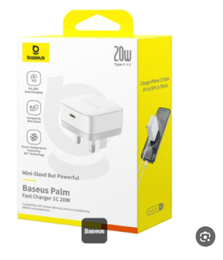 شاحن حائط من ماركة Baseus، طراز Palm Fast Charger...
