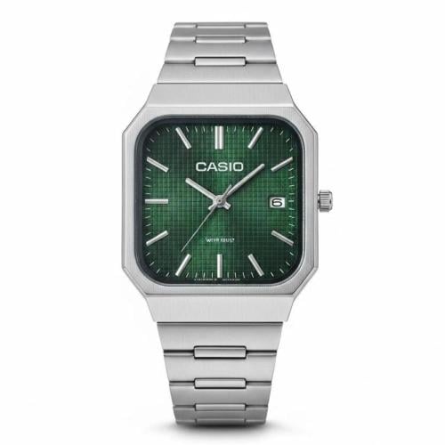 ساعة كاسيوا فضي ميناء اخضر