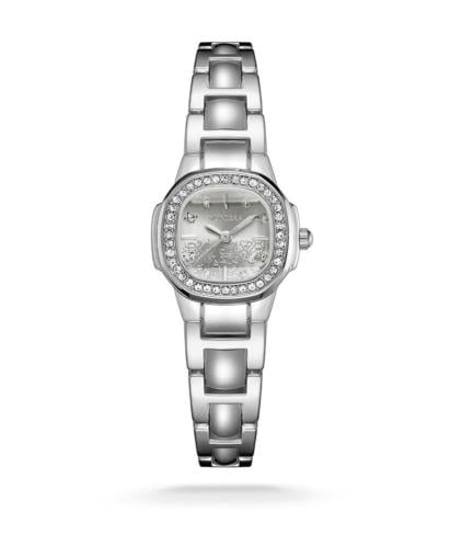 ساعة نسائي فضي كرستال ميناء فضي