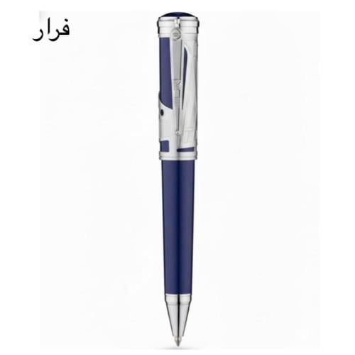 قلم مونت بلانك اصدار هنري ازرق مع فضي ماستر
