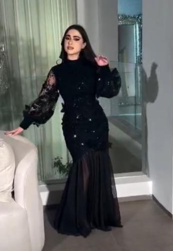 فستان سهره مورد بتطريز فخم
