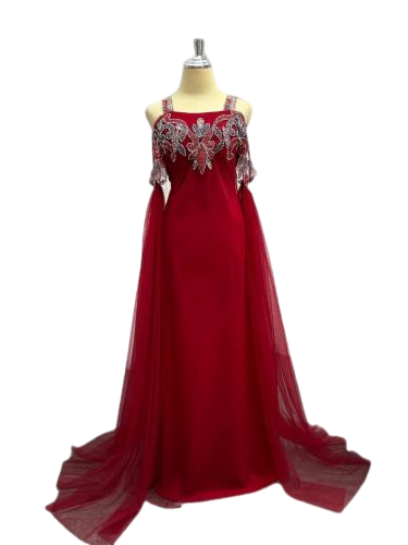 فستان تل أصلي بطانة كريب استرتش