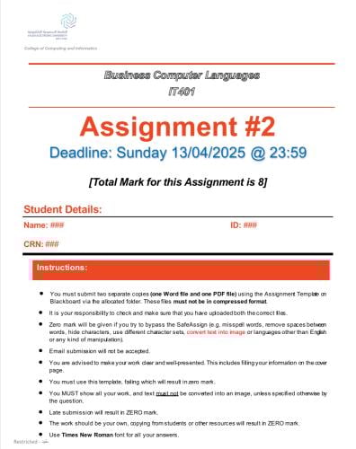 المساعدة في أسايمنت IT402