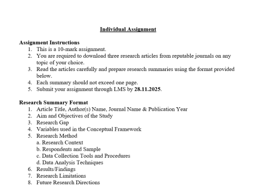 المساعدة في اسايمنت Individual Assignment