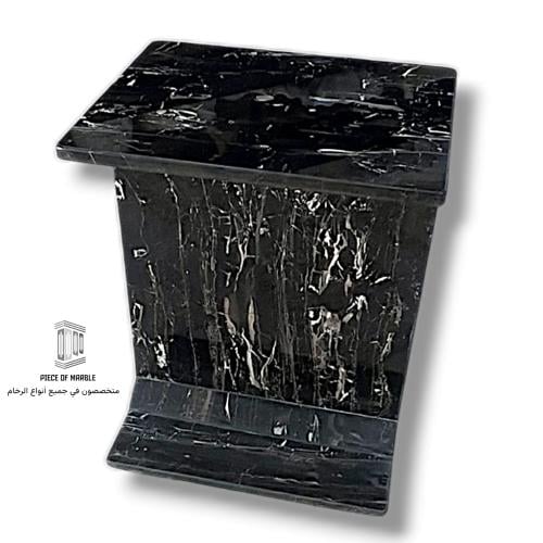 طاولة خدمة رخام أسود إسباني 40×35 سم