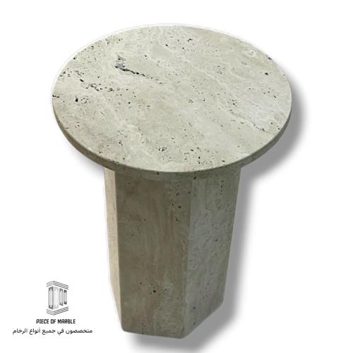 طاولة خدمة رخام ترافرتينو سداسية