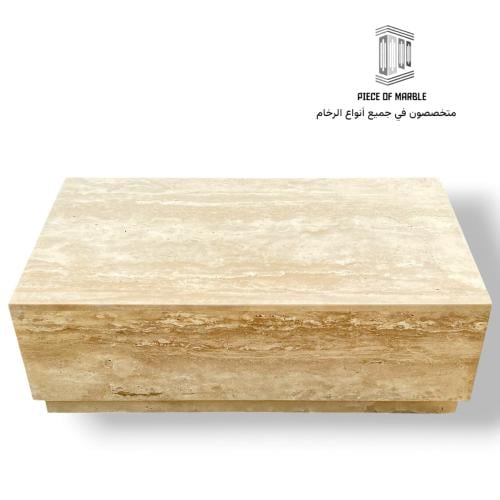 طاولة مجلس رخام ترافنتينو 120×80 سم