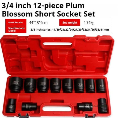 طقم حبات (لقم) شاحنات 12 قطعة - مقاس 3/4 بوصة (M-1...