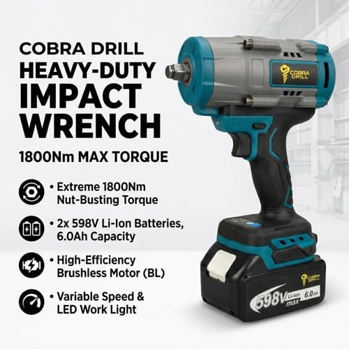 دريل امباكت (مفك عجلات) 1800 نيوتن - للمكنيكا والا...