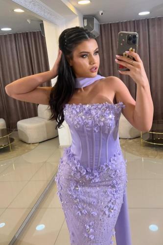 فستان سهرة ورد فخم