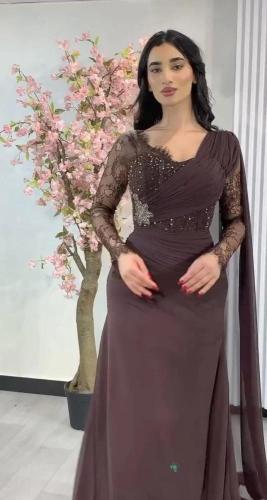 فستان موكا شك راقي سهره