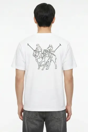 Men's white t-shirt, loose fit