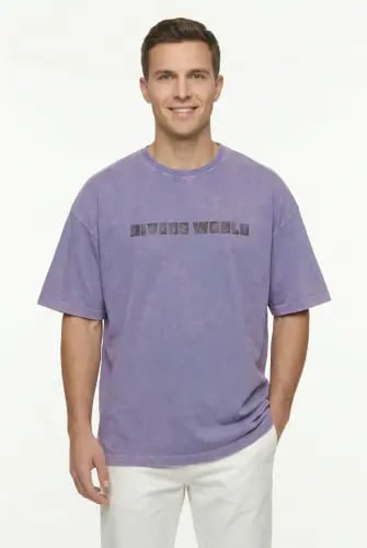 Men's lavender t-shirt, loose fit