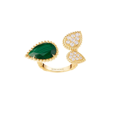Serpent Bohemia ring with diamonds and gemstone options and gold color
