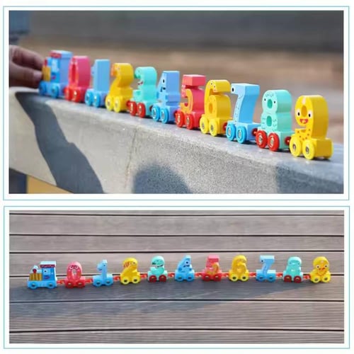 قطار الأرقام الخشبي