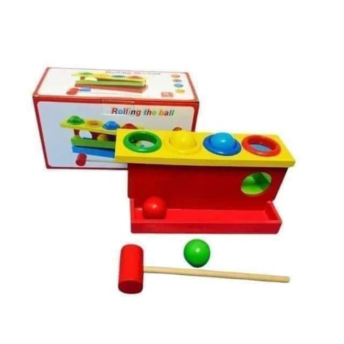 لعبة المطرقة والمنحدر الخشبية لتطوير عضلات الطفل