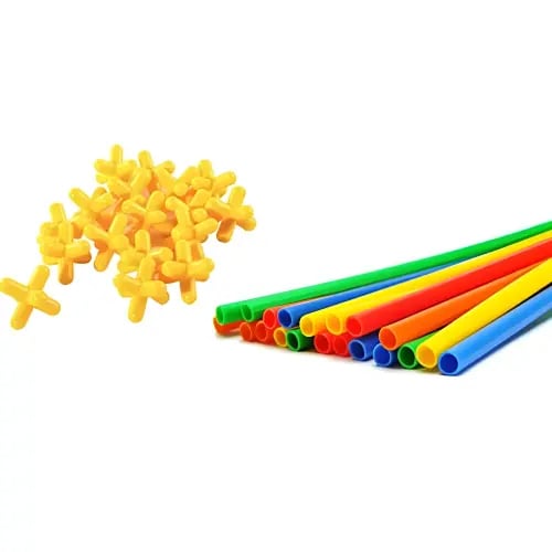 Hollow sticks and connectors for flexible construction