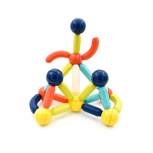 لعبة تركيب أعواد مغناطيسية وكرات بناء -64 قطعة لتط...