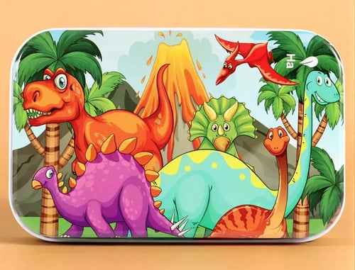 بازل علبة معدن 60 قطعة للأطفال