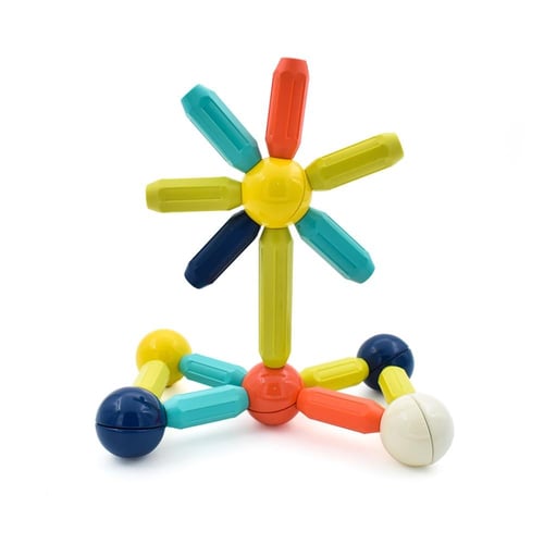 لعبة تركيب أعواد مغناطيسية وكرات بناء -64 قطعة لتط...