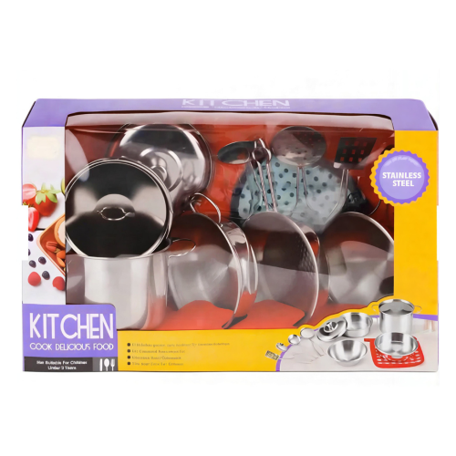 Children's stainless steel kitchen utensil set