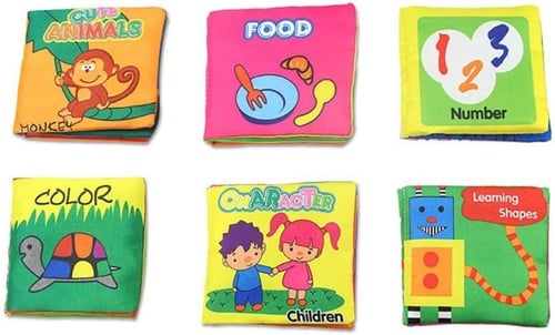 مجموعة كتب قماش تعليمية للأطفال - 6 قطع