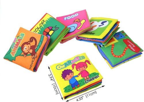 مجموعة كتب قماش تعليمية للأطفال - 6 قطع