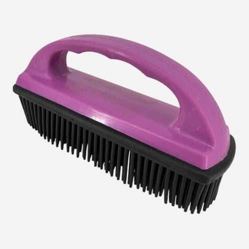 Rubber brush with plastic handle