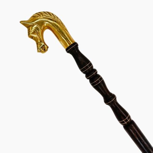 Luxury Handmade Horse-Head Brass Cane