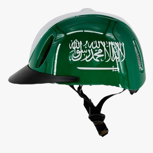 خوذة فروسية علم السعودية