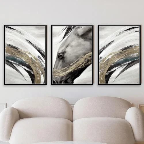 Three-piece wall panel with an elegant decorative touch