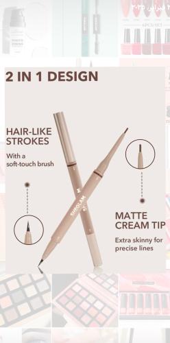 SHEGLAM قلم حواجب 2 في1 باللون الشوكولاتة، مناسب ل...