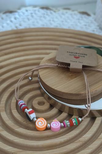 سوار بناتي مضفر ناعم ملون من السيراميك اللطيف المز...