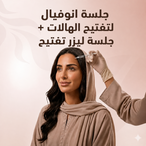 جلسة انوفيال لتفتيح الهالات + جلسة ليزر تفتيح