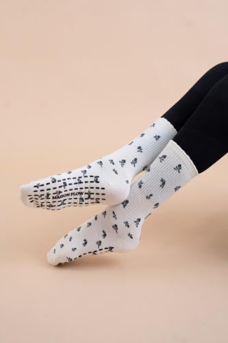 Ink Bloom Crew Grip Socks