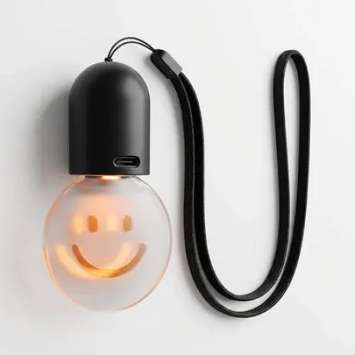 تعليقة إضاءة ليلية للسيارة (Car Night Light) مصممة على شكل وجه مبتسم (Smiley Face)