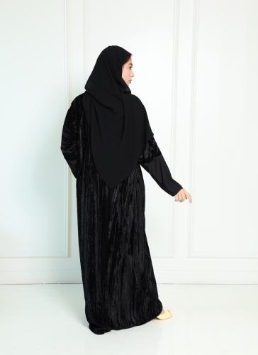 عباية قطيفه مكسر اسود N311