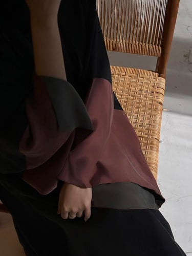 حرير ياباني مغسول بقصة اكمام واسعة